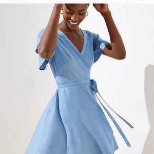 Loft Chambray Wrap Dress